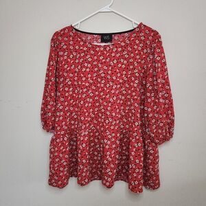 Women's W5 Floral Print Top Sz Large